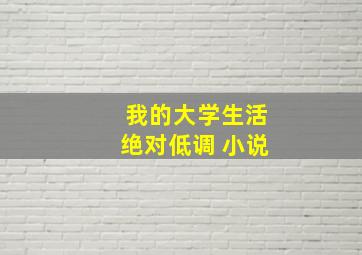 我的大学生活绝对低调 小说